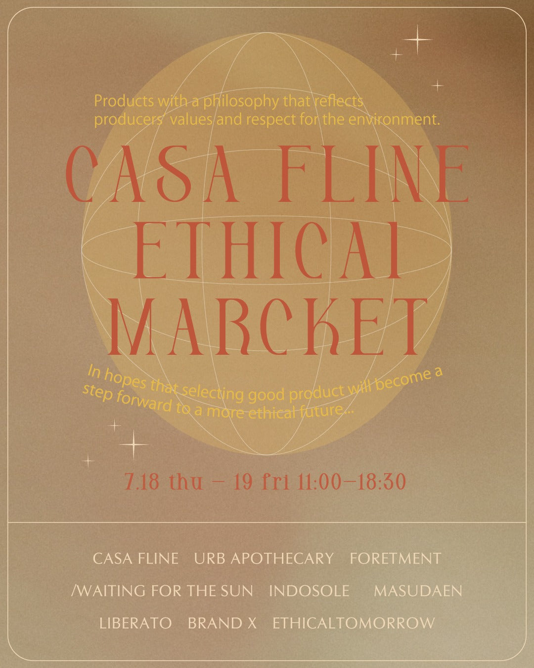 CASA FLINE主催「ETHICAL MARCKET Vol.2」に出展します