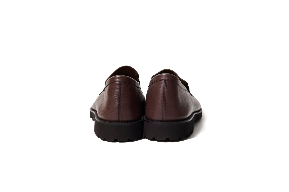 Dark Brown Plain Leather Loafers, Unisex – Made in Japan Shoes | Liberato