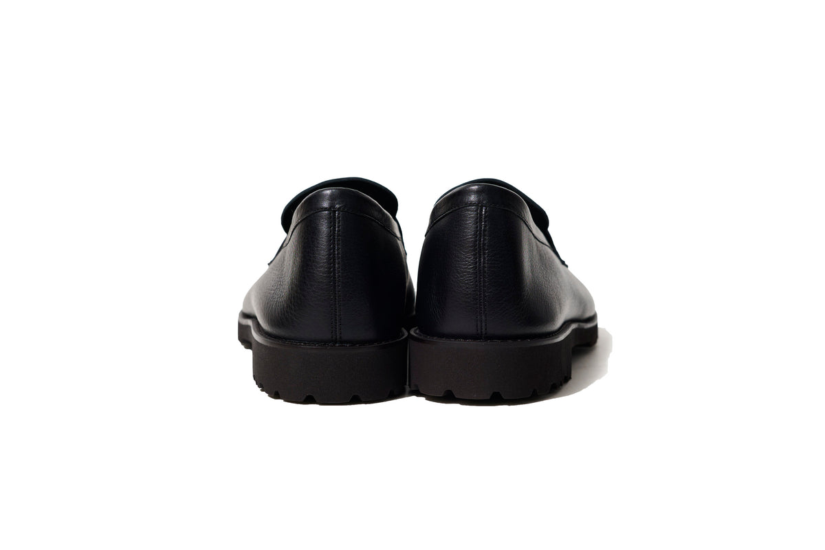 Black Plain Leather Loafers, Unisex – Made in Japan Shoes | Liberato