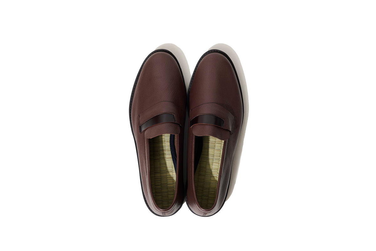 Dark Brown Plain Leather Loafers, Unisex – Made in Japan Shoes | Liberato