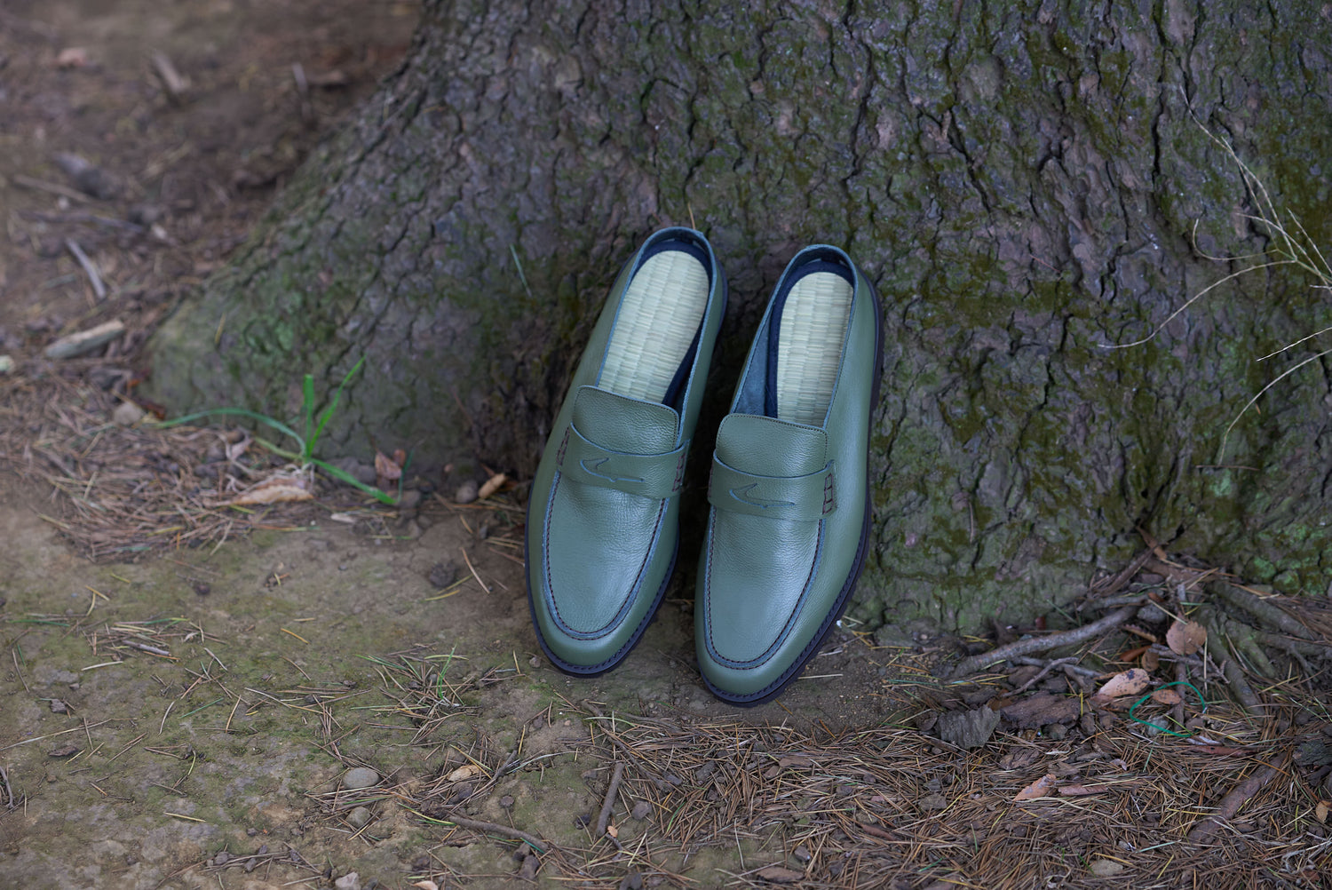 畳ローファースリッパ  ＜モスグリーン＞