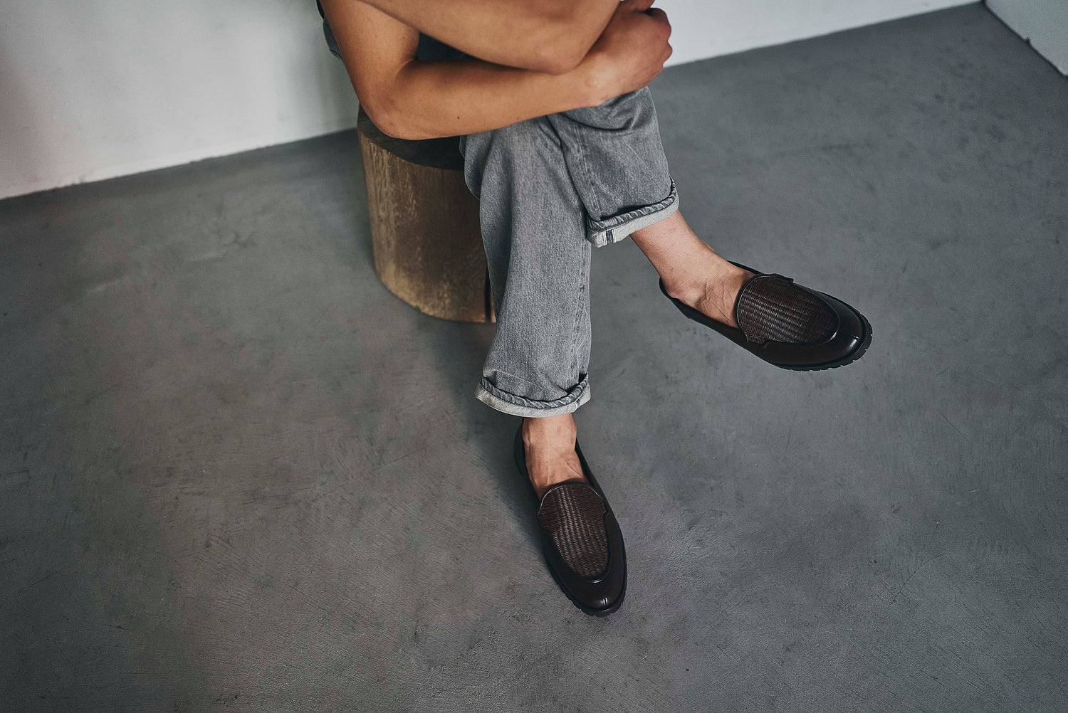 畳スリッポンローファ― ＜メンズ・ブラック＞