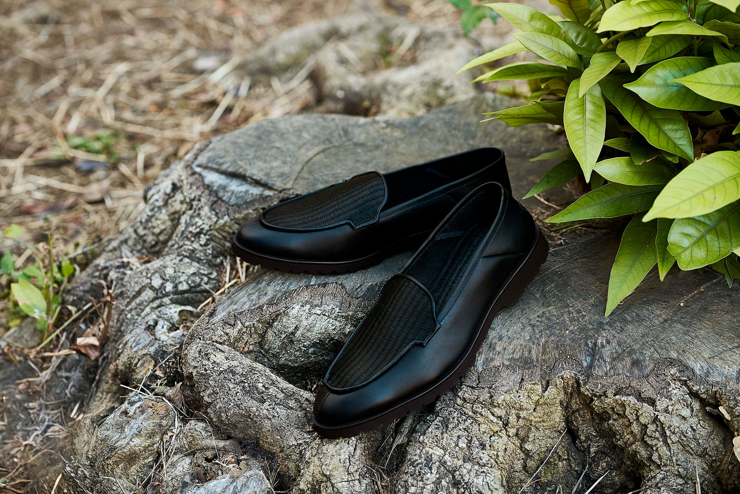 畳スリッポンローファ― ＜メンズ・ブラック＞