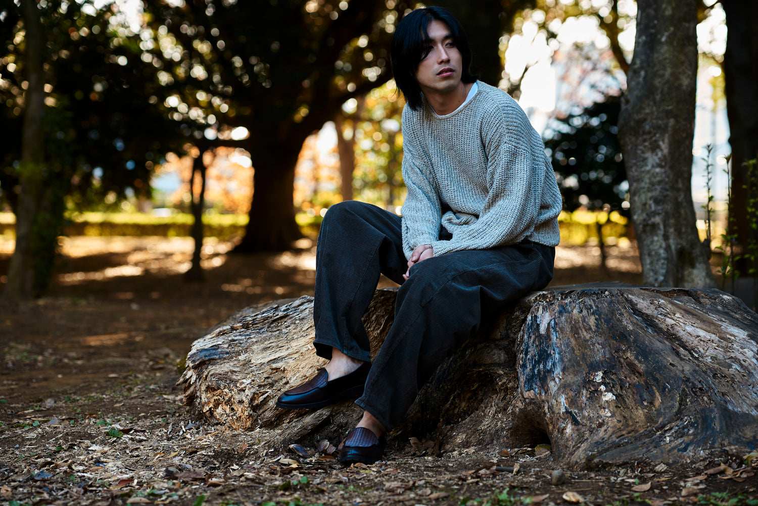 畳スリッポンローファ― ＜メンズ・ブラック＞