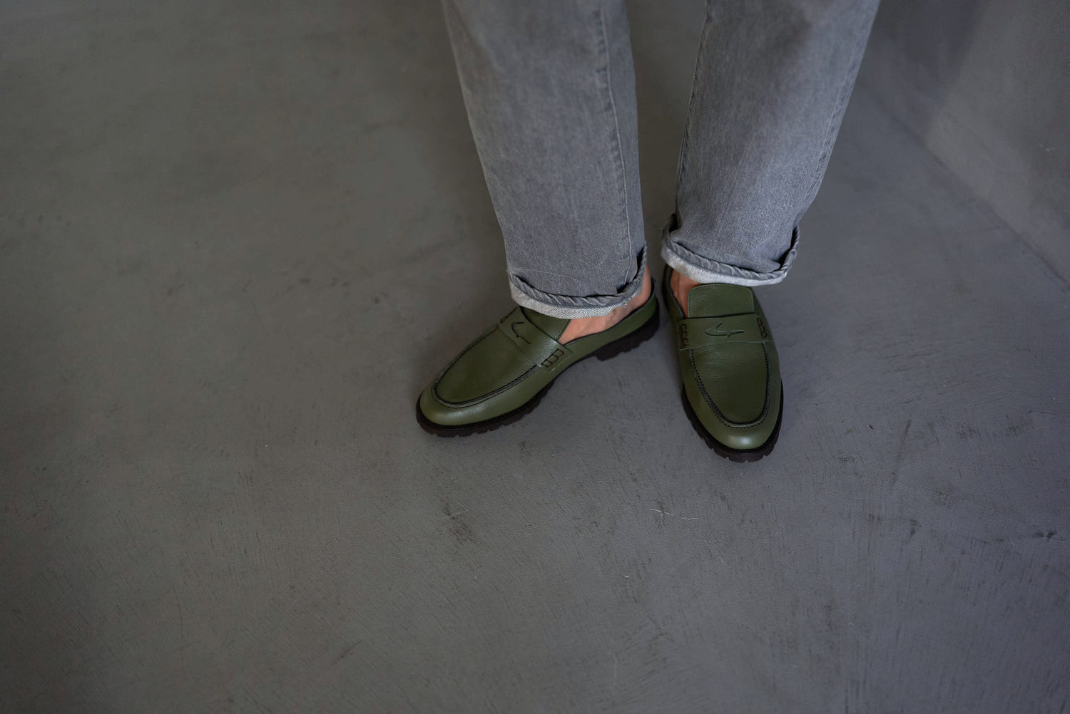 畳ローファースリッパ  ＜モスグリーン＞